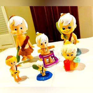 The Flintstones cartoon Bam Bam dolls figures lot Vintage
